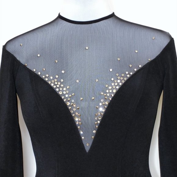 Vintage Tadashi Embellished Illusion Mesh Gown - Picture 2 of 5